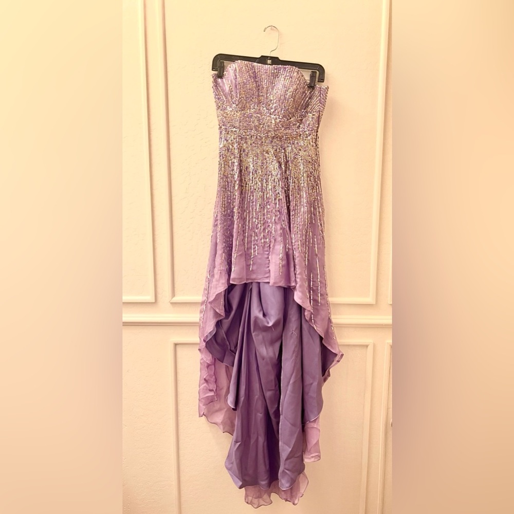 Sherri Hill Purple Silk Dress